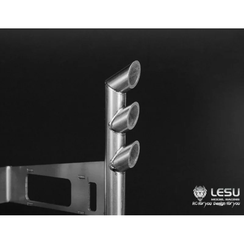 LESU Für 1/14 Tamiya Truck Seitenschweller Auspuffrohr G-6116 Universelles DIY Drei-Loch-Auspuff-Modellzubehör – Detail 7