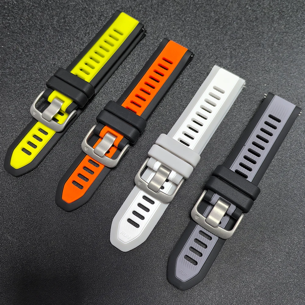 20 mm zweifarbiges Silikonarmband mit Schnellverschluss für Garmin Watch Sportarmband