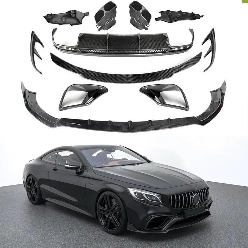 

Carbon Fiber Body Kit B Style for S Coupe C217 S63 Front Splitters Rear Diffuser Exhaust Tips Mufflers Rear Wing