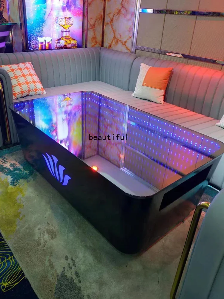 Card Holder Luminous Stainless Steel Stone Plate Marble Party Scattered Table Bar Tea Table