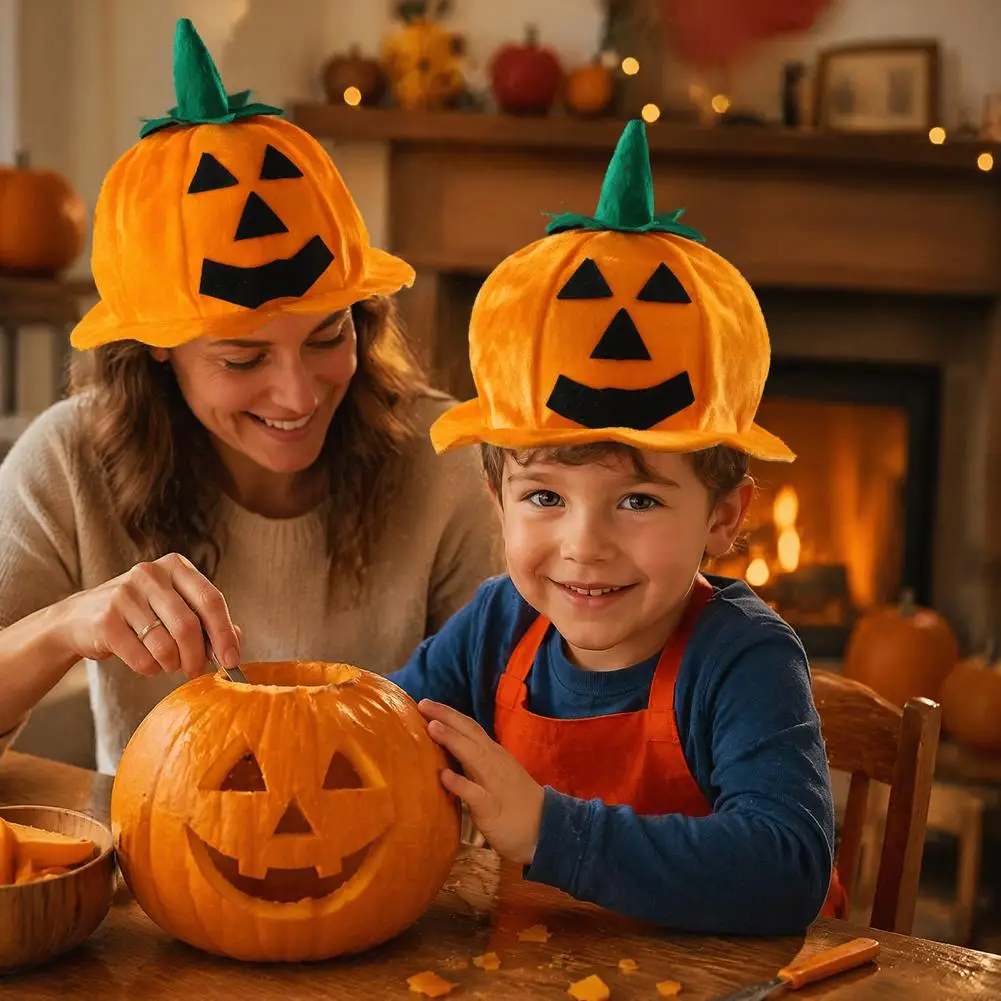 Adults Children Costume Accessories Halloween Pumpkin Witch Hat for Kids Adults Funny Plush Costume Accessory Party for Stage