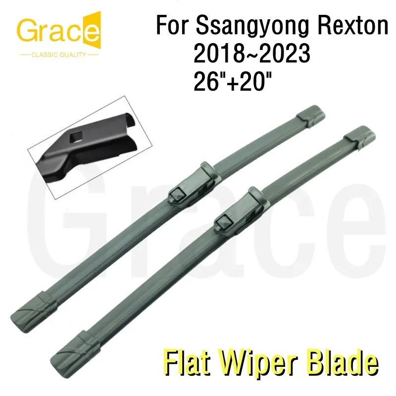 Para Ssangyong Rexton Y400 Y450 limpiaparabrisas 26 "+ 20" parabrisas de coche goma 2018 2019 2020 2021 2022 2023