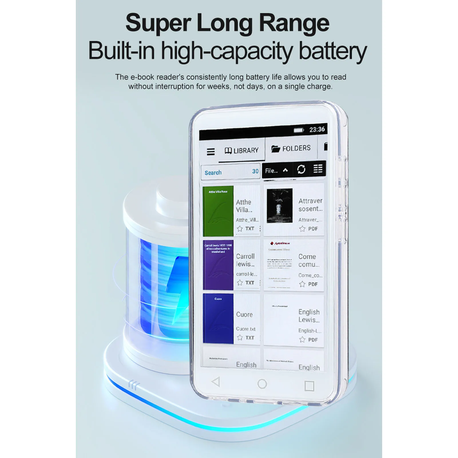 قارئ الكتب الإلكترونية 2 + 16 جيجابايت الذاكرة 2500 مللي أمبير بطارية شاشة ملونة قارئ الكتب المدمج في وحدة GPS 5 بوصة LCD للقراءة اليومية