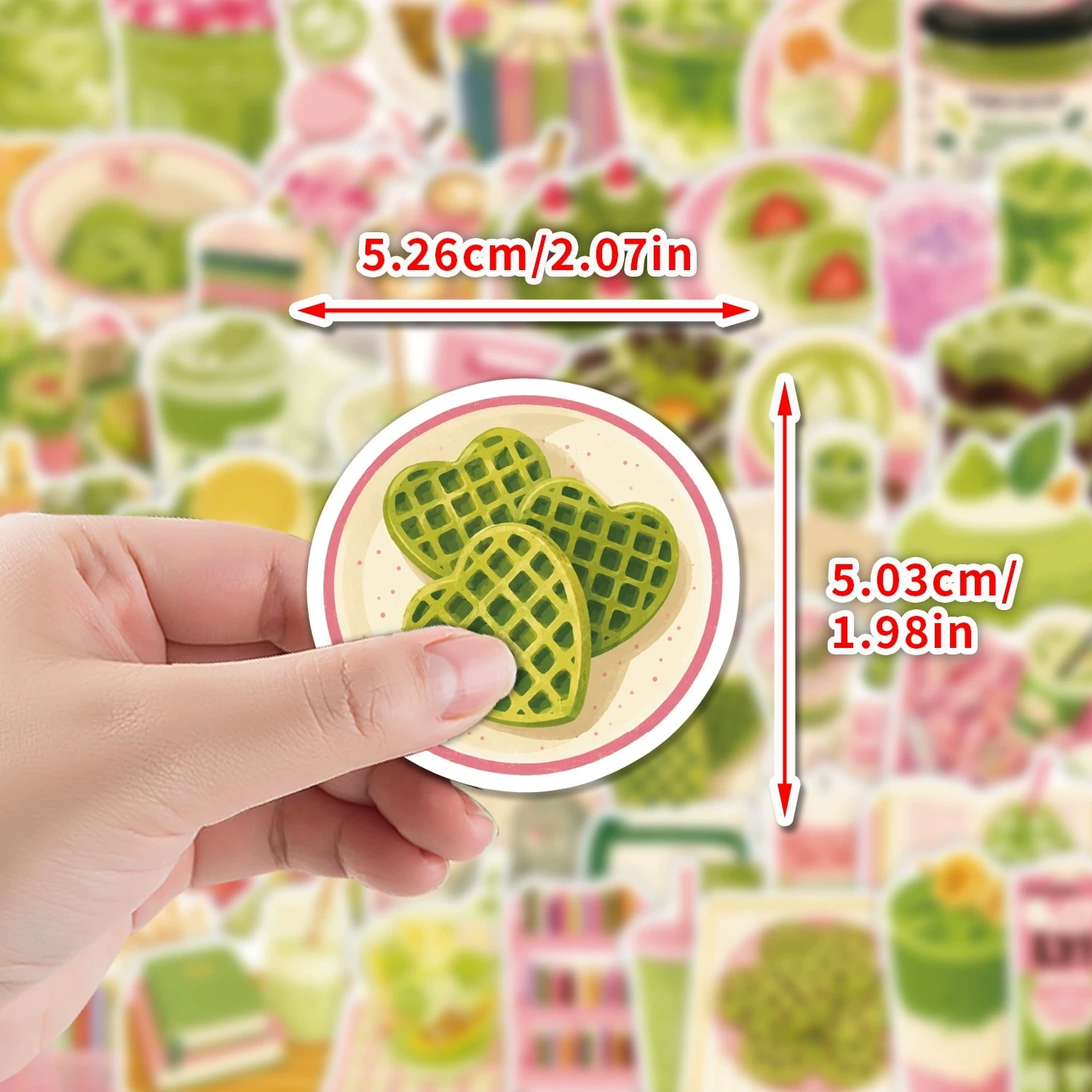 50 Pcs Cartoon Matcha Graffiti Stickers Waterproof Vinyl Decals for Water Bottle Luggage Laptop Phone Case Gift