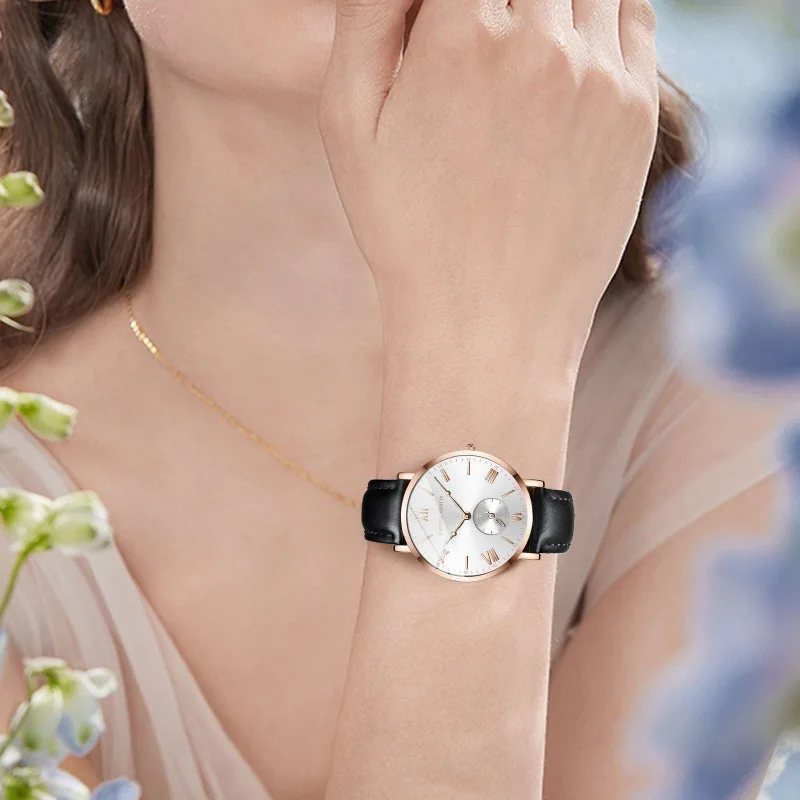 Quartz Watch for Women with Miyota Quartz Movement 36.5mm Dial and 6.9mm Thickness Titanium Alloy Case 3ATM