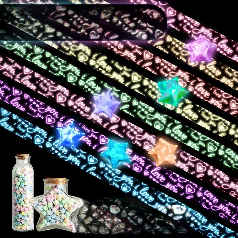 

Светящаяся бумажная звезда в стеклянной бутылке Luy Star Pentaam, маленькая стеклянная баночка, светящаяся в темноте, художественная игрушка ручной работы, коллекционная