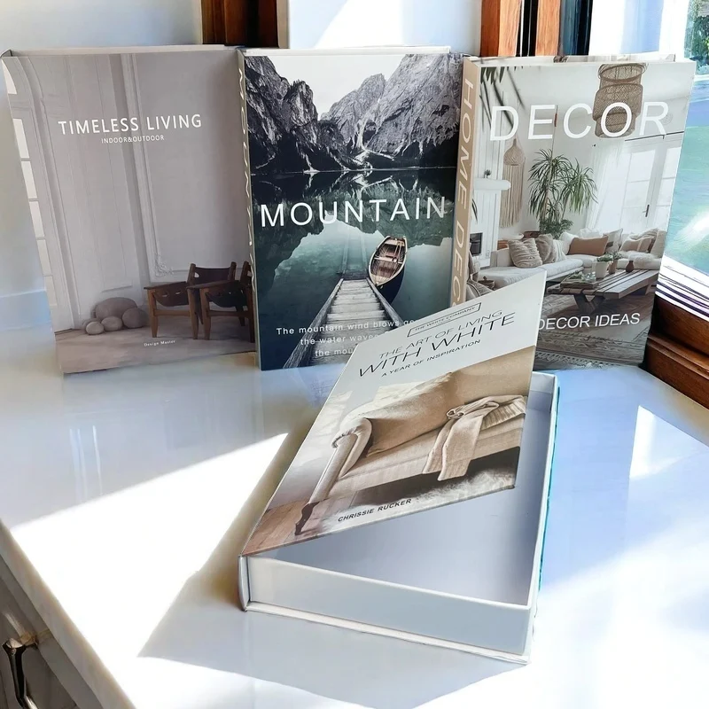 Parigi New York Scatola portaoggetti per libri finti di lusso Libri decorativi di Londra Decorazioni per la casa Tavolino Camera da letto Ornamento Decorazione d'interni