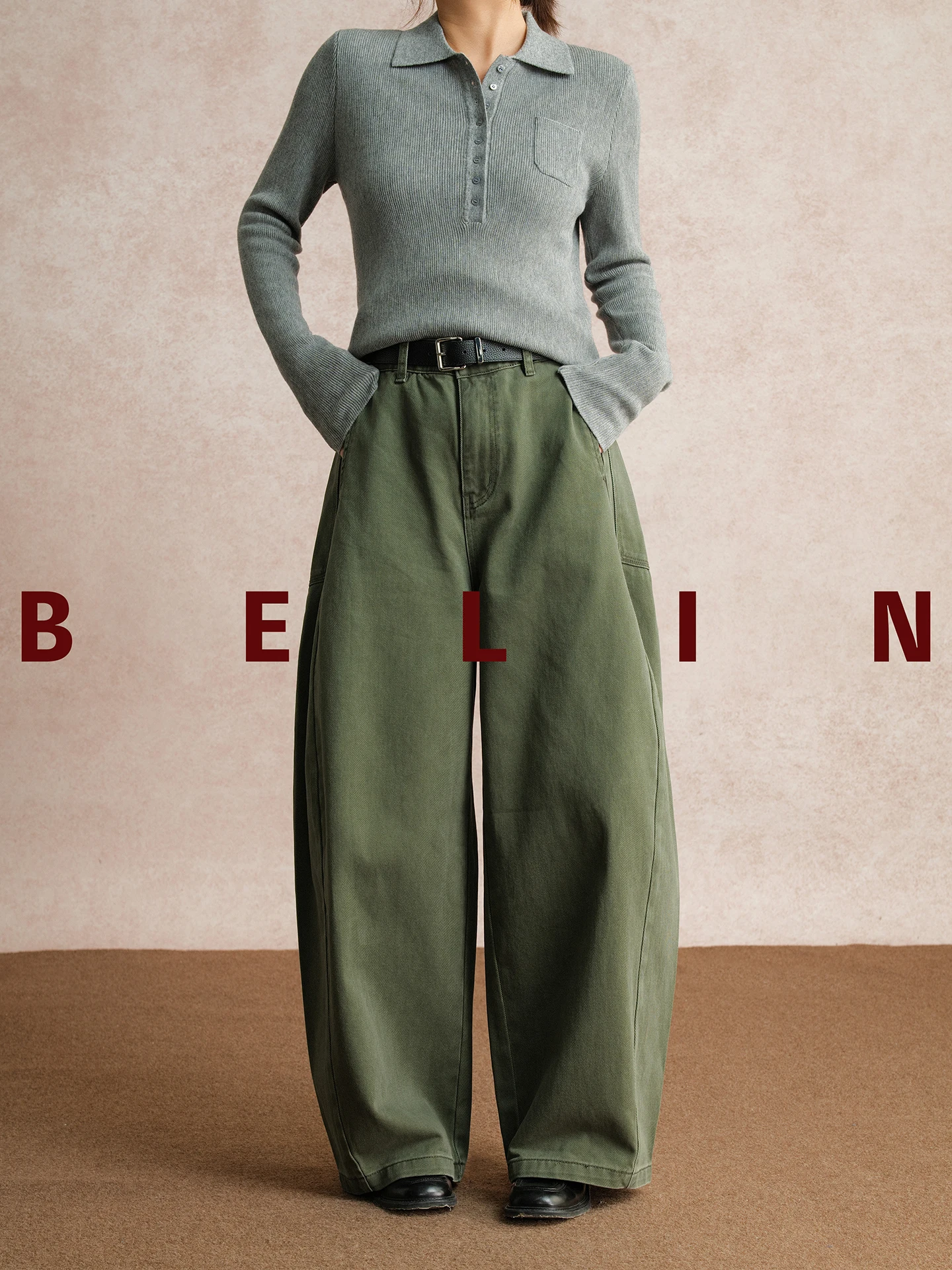 

Брюки Belin Sli Retro Eyeen Balloon Wide Leg для женщин, свободные, повседневные, с высокой талией, из хлопка, новинка весенней коллекции