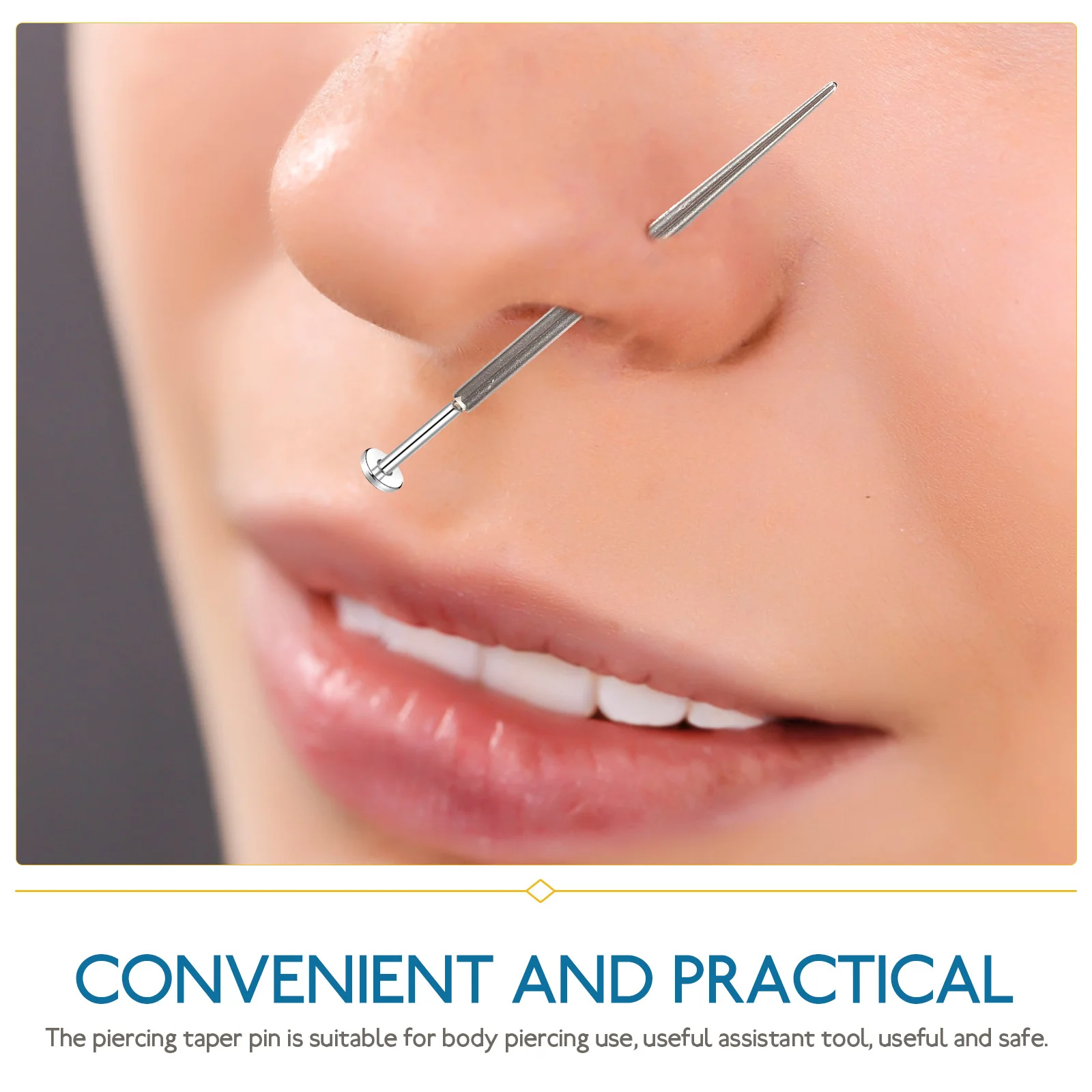 

8Pcs Heavy Duty Piercing Taper Pin Smooth Finish Stainless Steel Piercing Tool for Ear Nose Lip Navel Stretching Safe
