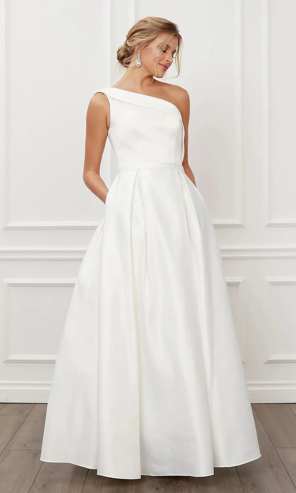 

​Elegant One-Shoulder Evening Dress Prom Dresses A-Line Formal Gown Sleeveless Draped Party Dress for Cocktail Event Customized