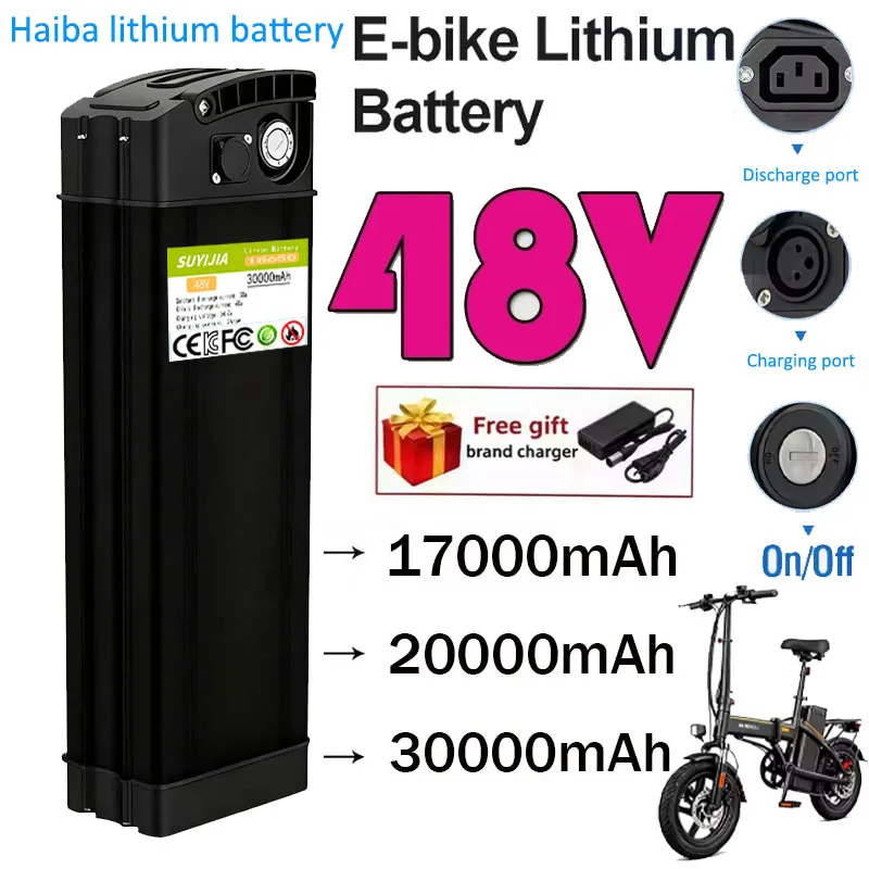 Batterie Au Lithium Pliable 48 Volts, 17ah, 20ah, 30ah, BMS Intégré, Type Haiba, Moteur 250W-1000W Largement Utilisé