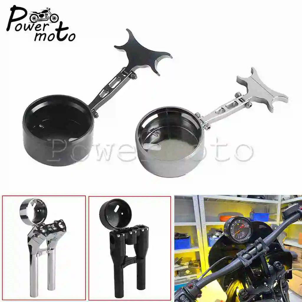 

1 1/4" T-Bar Riser Mount Speedometer Cover Motorcycle Instrument Housing Gauge Holder Kit For Harley FXLRS FXBB FXBBS 2018-2024