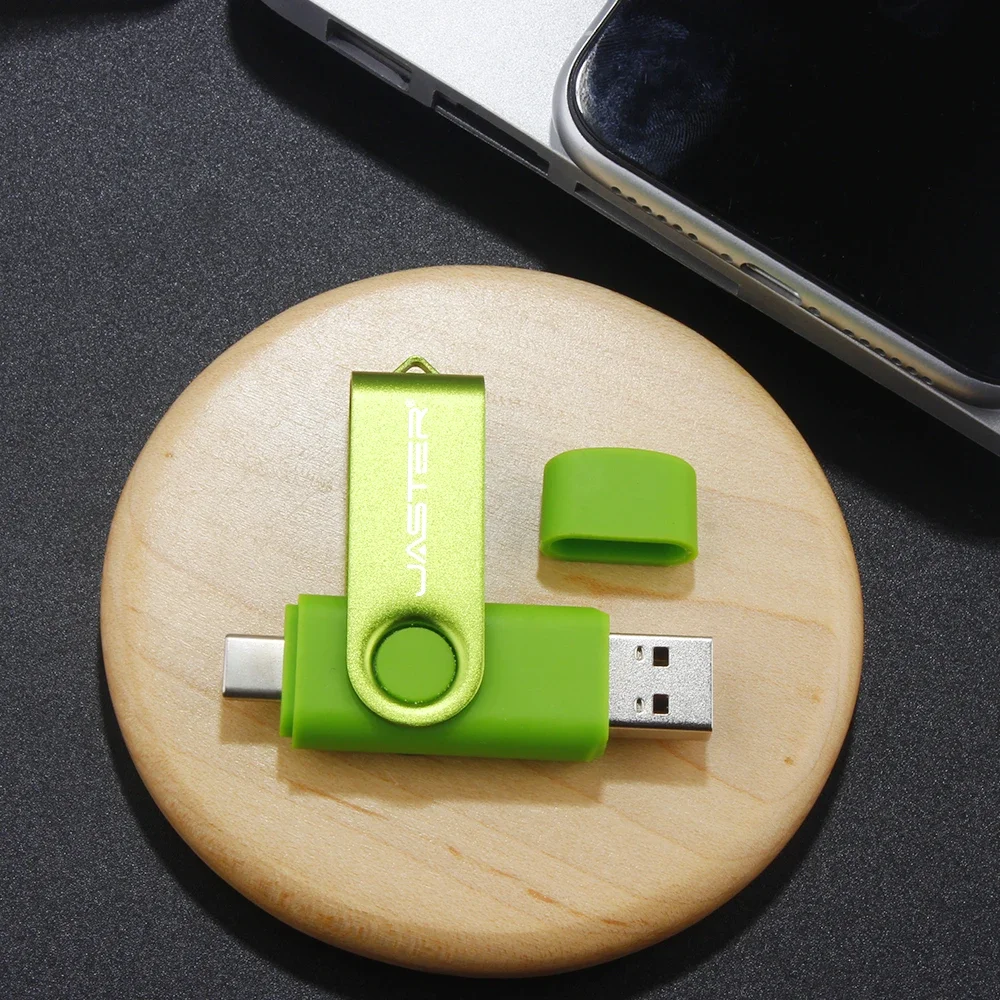 TYPE-C 2in1 USB-flashdrive met hoge capaciteit 128 GB Gratis sleutelhanger Pen Drive 64 GB Relatiegeschenk Memory Stick Telefoon U Disk 32 GB