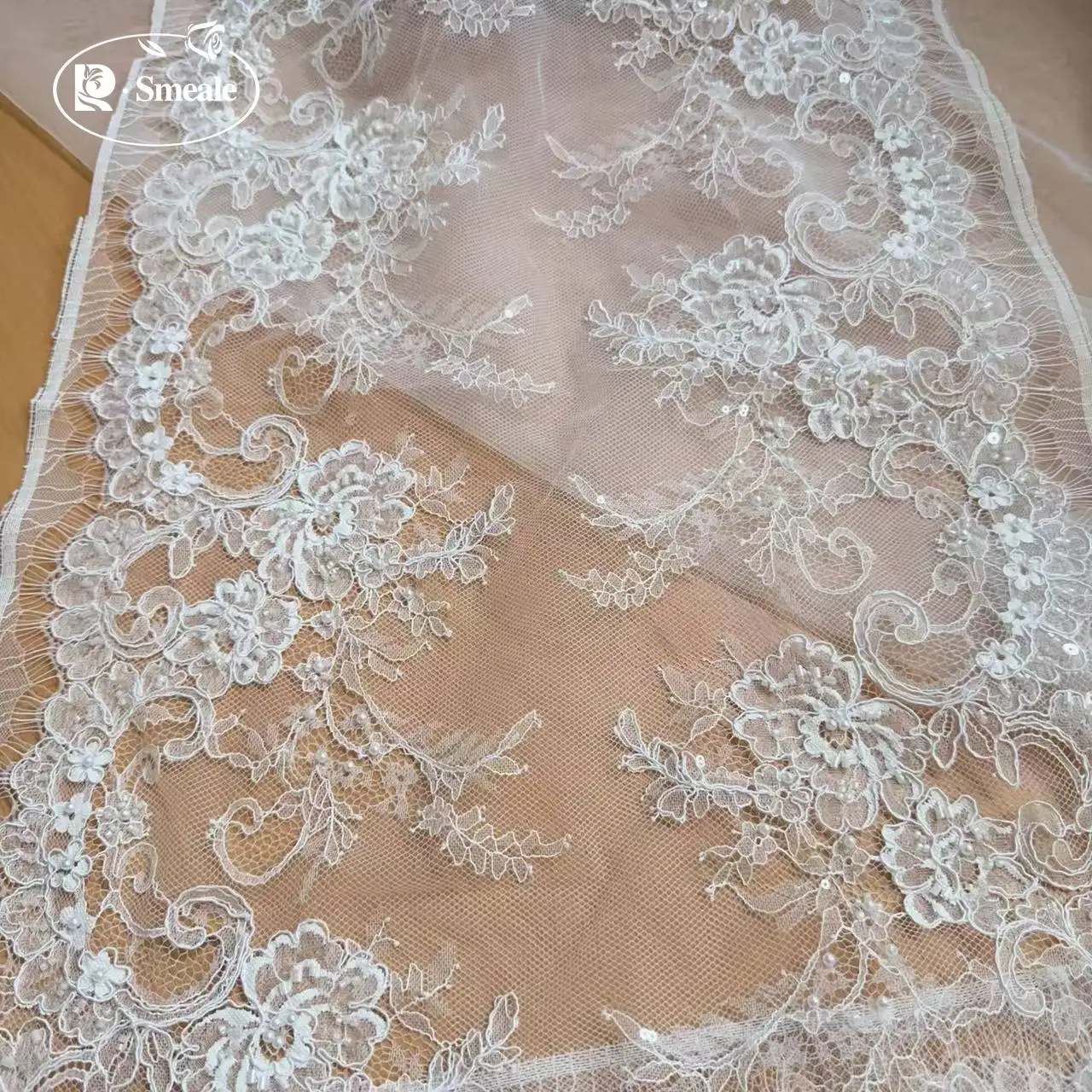 3 Meter/Stück. Seil-Stickerei, Perlen, Pailletten, Spitzenkopfschleier, Hochzeitskleid, Dekorative Accessoires, Handgemachtes DIY-Nähzubehör – Detail 7