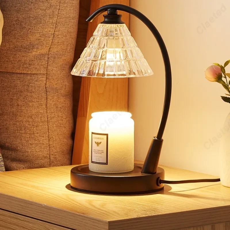 Creative New Glass Aromatherapy Wax Melting Lamp Coffee Shop Home Bedroom Study Living Room Atmosphere Decoration Lighting