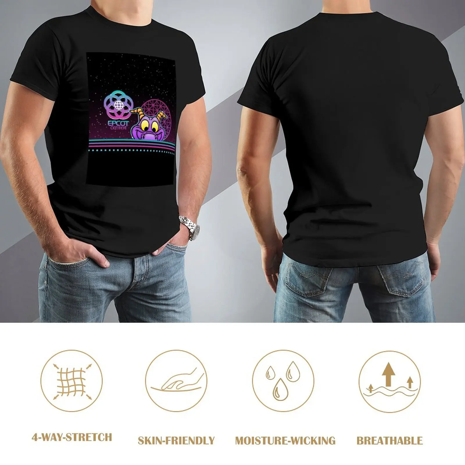 80's Glow Figment T-Shirt summer tops heavyweight t shirts quick drying shirt heavy weight t shirts for men