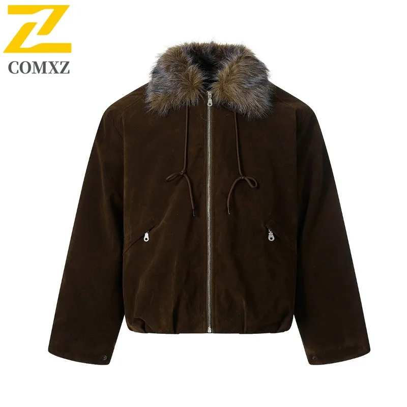 

COMXZ Men Padded Jacket Brand Luxury Designer Warm Thick Korean Trendy Commuting Bread Jacket Snowy Comfortable Winter Padding