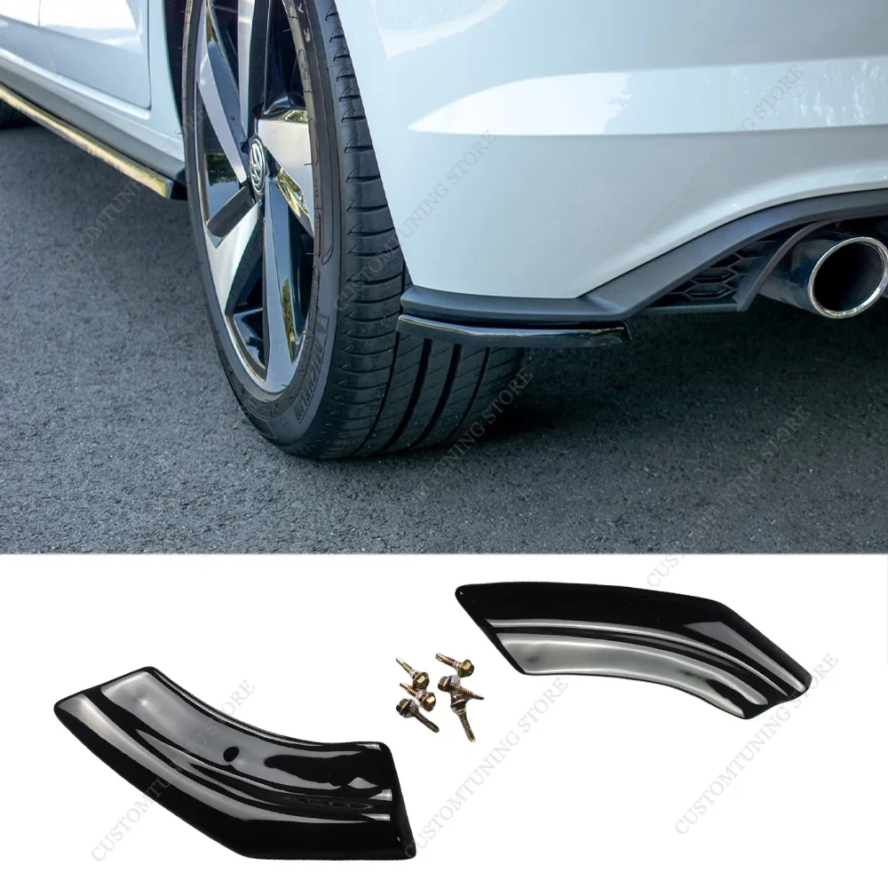 Maxton Style Gloss Rear Side Splitter For VolksWagen POLO AW MK6 GTI Rear Bumper Diffuser Lip Bodykits 2017-2021 PRE-Lci Tuning