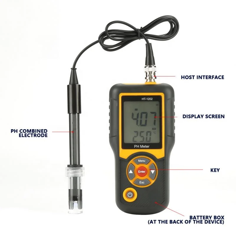 Hti HT-1202 Digital PH Meter PH Tester SmartSensor for Mariculture Freshwater Farming Water Quality Monitor PH Detector