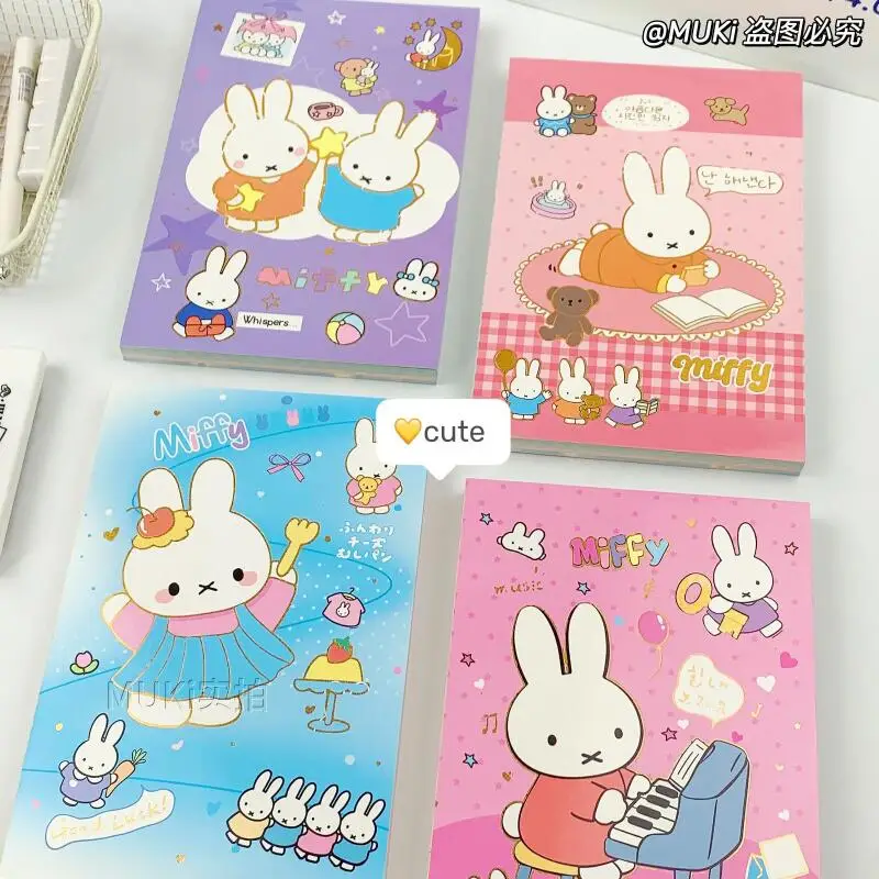 Miffy A5 Lay Flat Notebook Cartoon Color Inner Page Lined Notebook Student Handwriting Cute Diary School Office Stationery Gift