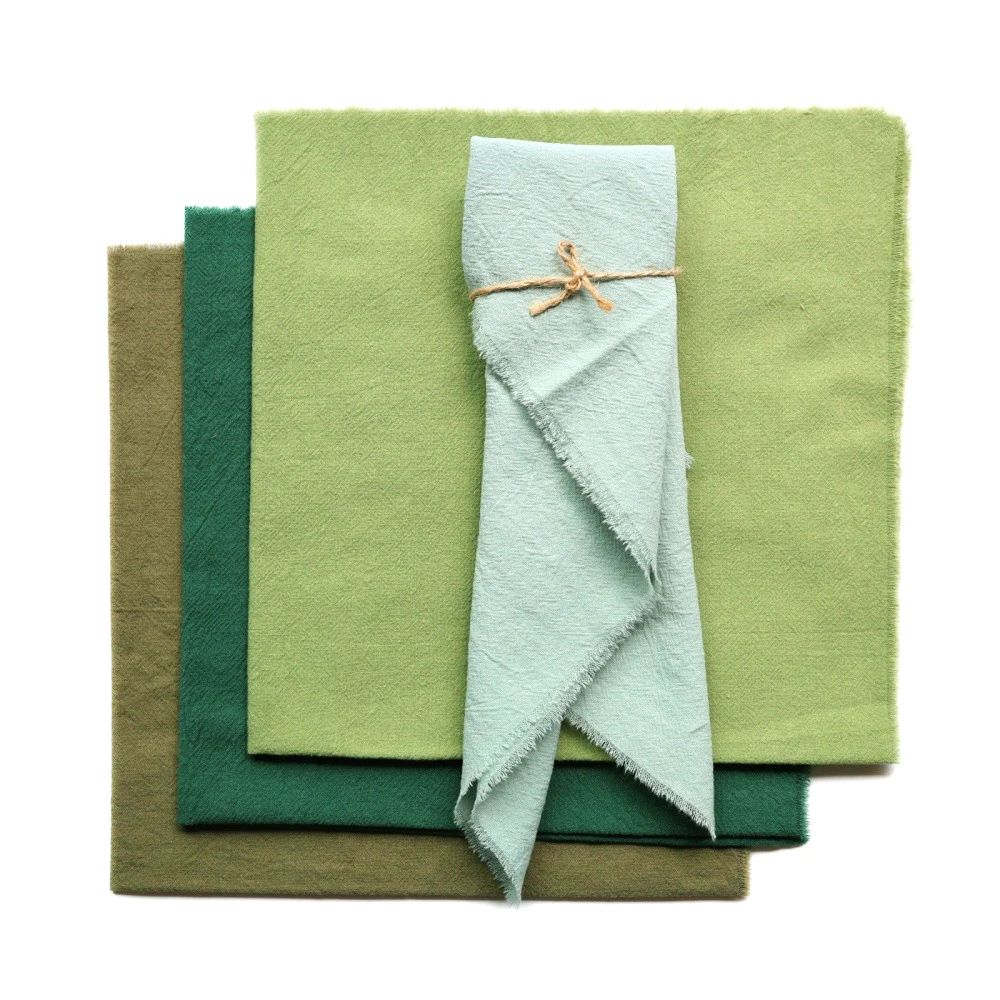 6-50PCS Sage Green Cotton Cloth Napkins Reusable Wedding Party Christmas Retro Burrs Tea Towels Large Size Napkins Table Decor