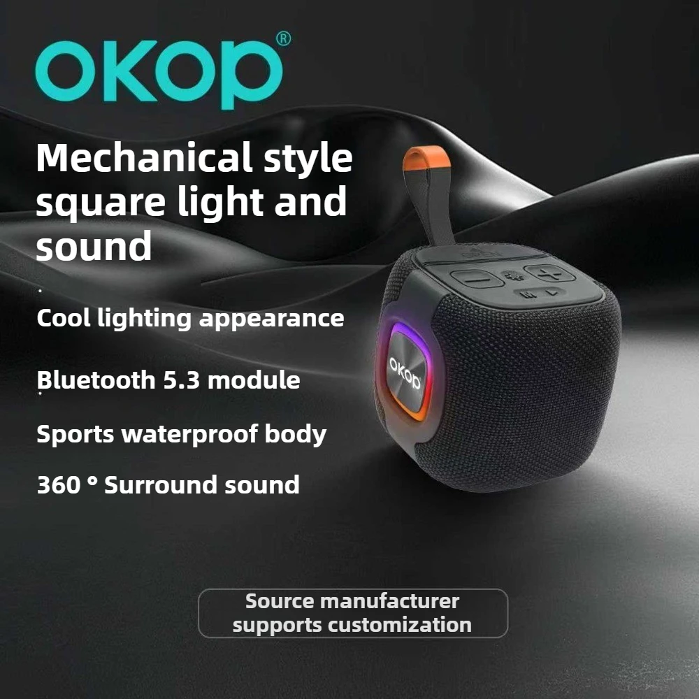 OKOP Bluetooth Speaker,Long-life High-quality Speaker,Outdoor Waterproof Speaker,Portable RGB Ambient Light, Mini AI Speaker USB