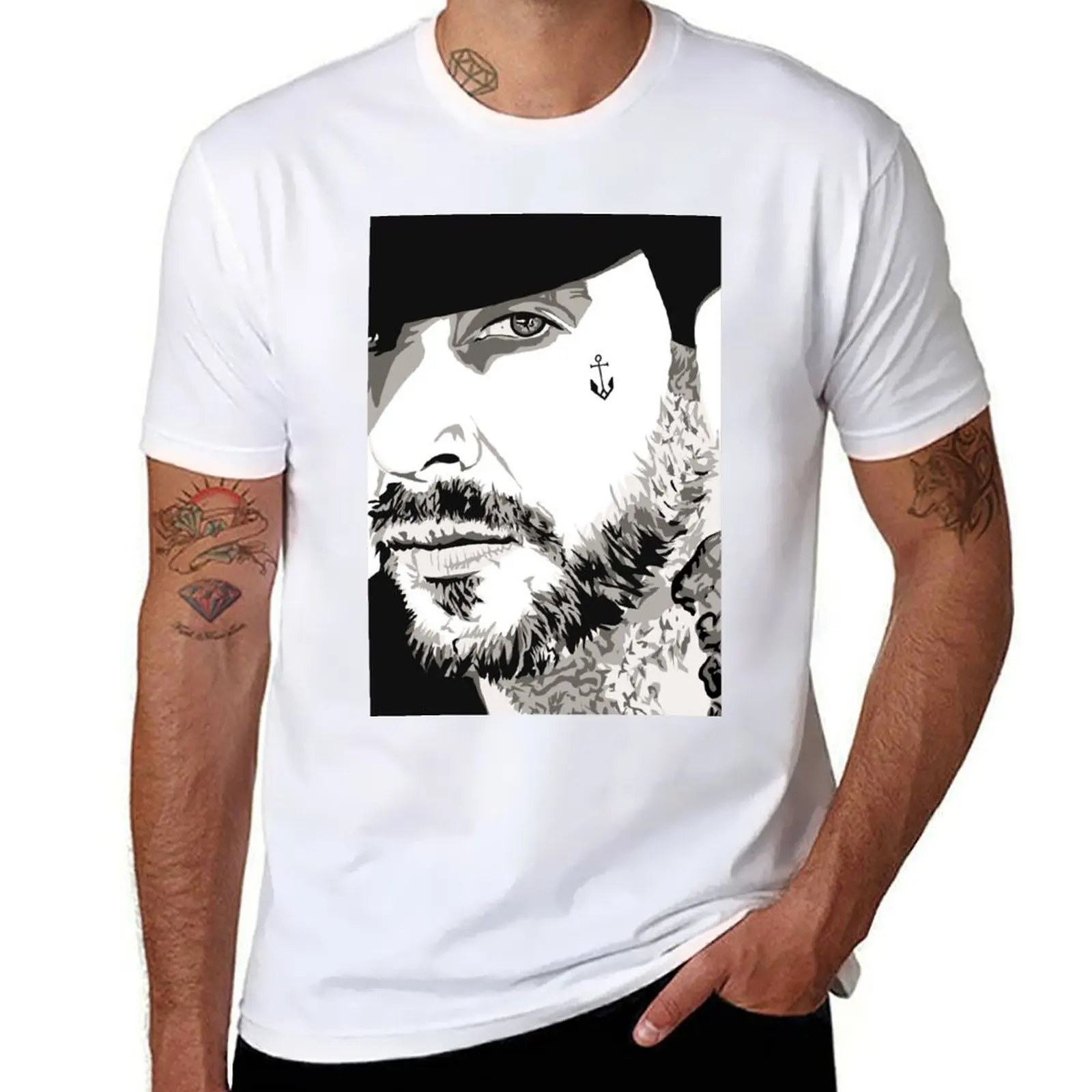

Mike Ness in Black & White T-Shirt anime t shirts for man t shirts designer T-Shirt
