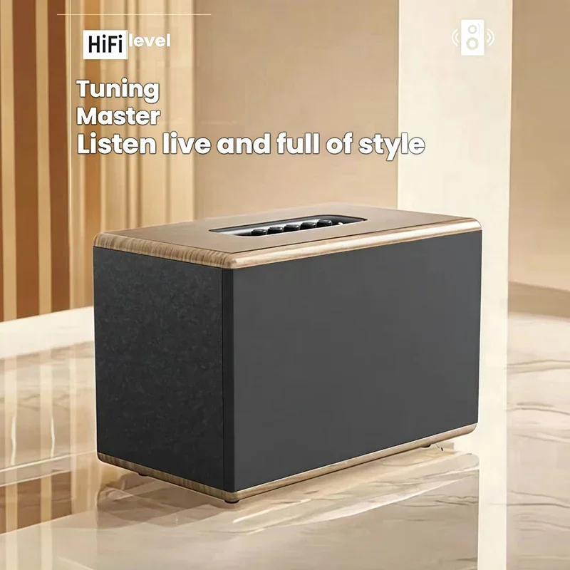 

Высококачественная 80-ваттная Bluetooth-колонка Hi-Fi с сабвуфером, деревянная аудиосистема для домашнего кинотеатра и компьютера