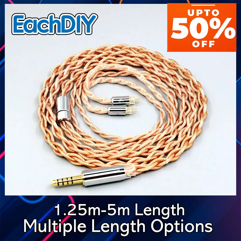 

Коаксиальный экранированный кабель для наушников с графеном и 7N OCC-проволокой для 0.78mm BA W4r UM3X UM3RC JH13 High Step, 4-жильный, 1.8мм, 7789