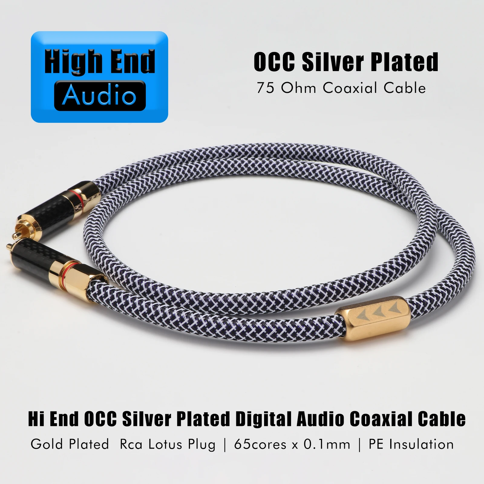Preffair HI-END OCC 75 Ohms HiFi Coaxial Audio Cable Silver Plated Digital Audio Coaxial Cable RCA To RCA DAC CD