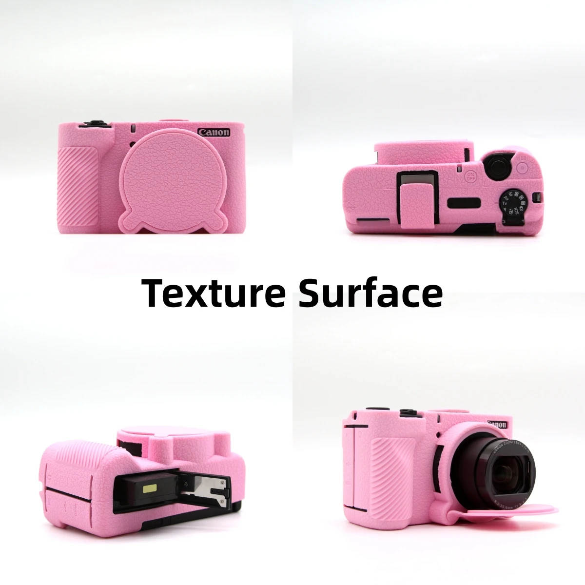 Soft Silicone Protective Skin for Canon PowerShot V1 Built-in Lens Cover Precise Cutouts Anti-Scratch Full Body Protective Shell