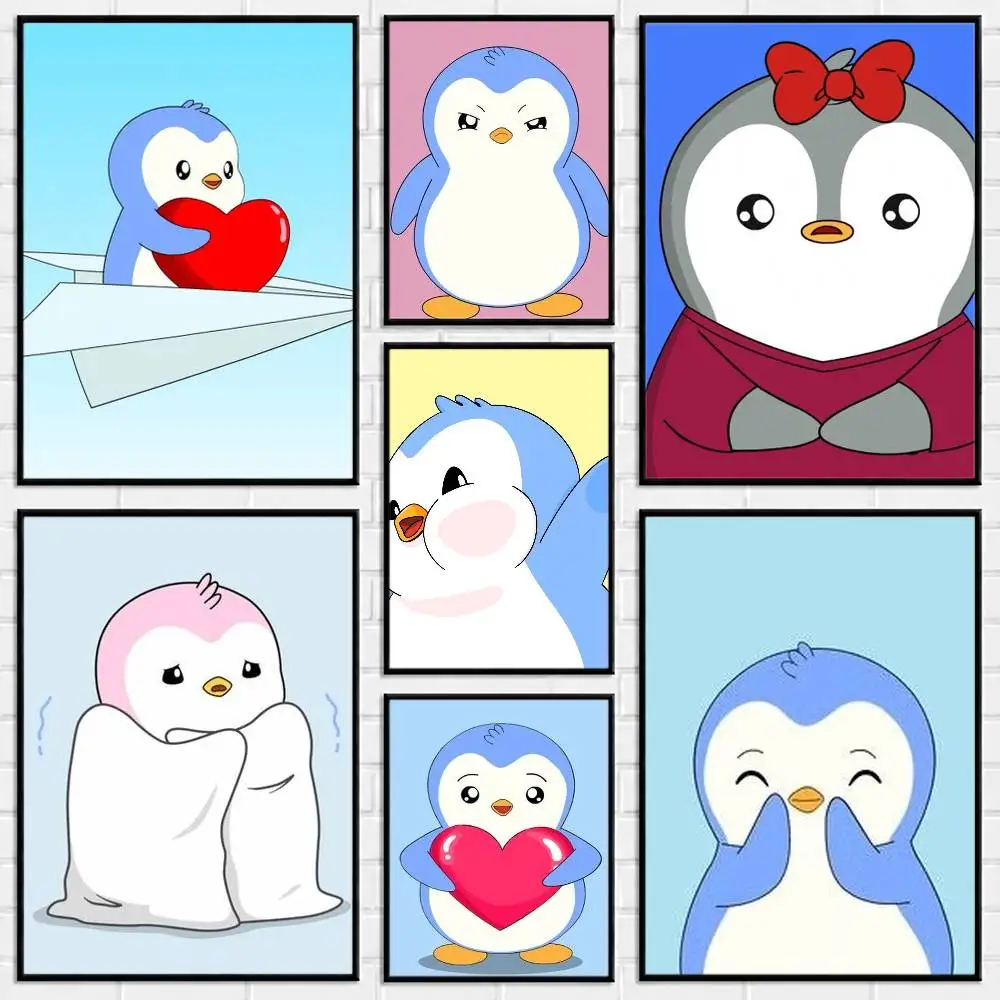 Love Pudgy Penguins Poster Versatile HD Waterproof Wall Art Self-Adhesive Decor for Any Space