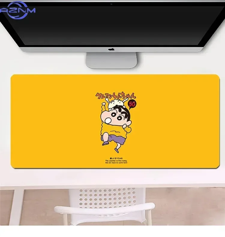 Crayon Shin‑chan Large Mousepad, Rubber Non‑Slip Extended Gaming Desk Mat, Cute Cartoon Waterproof Anti‑Fray Mouse Pad for PC La