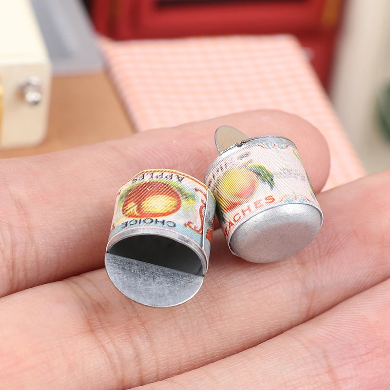 1/12 Dollhouse Mini Canned Fruit Dollhouse Simulation Food Toy Dolls House Accessories Pretend Play Toys For Kids