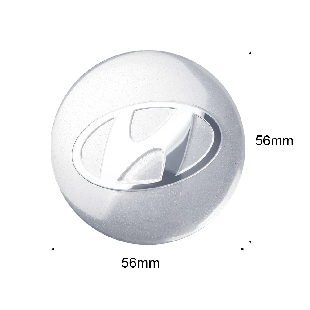 4pc 56mm Car Styling Wheel Center Hub Cap Sticker Auto Decoration Decals For Hyundai Accent Elantra Tucson Sonata Azera GDI i40