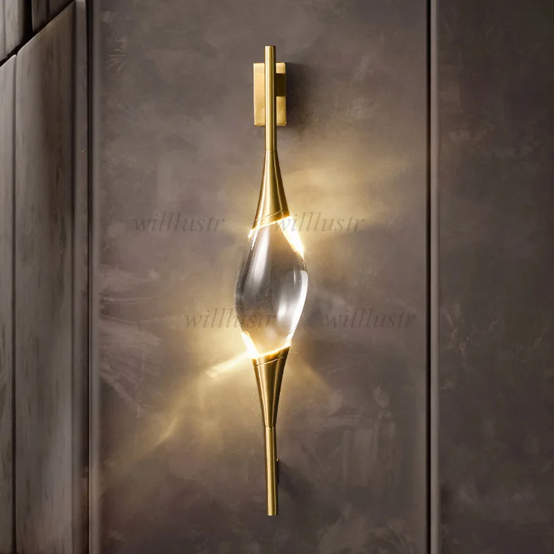 K9 كريستال الجدار الخفيفة الفاخرة النحاس مصباح الطعام المعيشة غرفة نوم فندق مقهى بار 5 واط الدافئة الأبيض LED الشمعدان #4