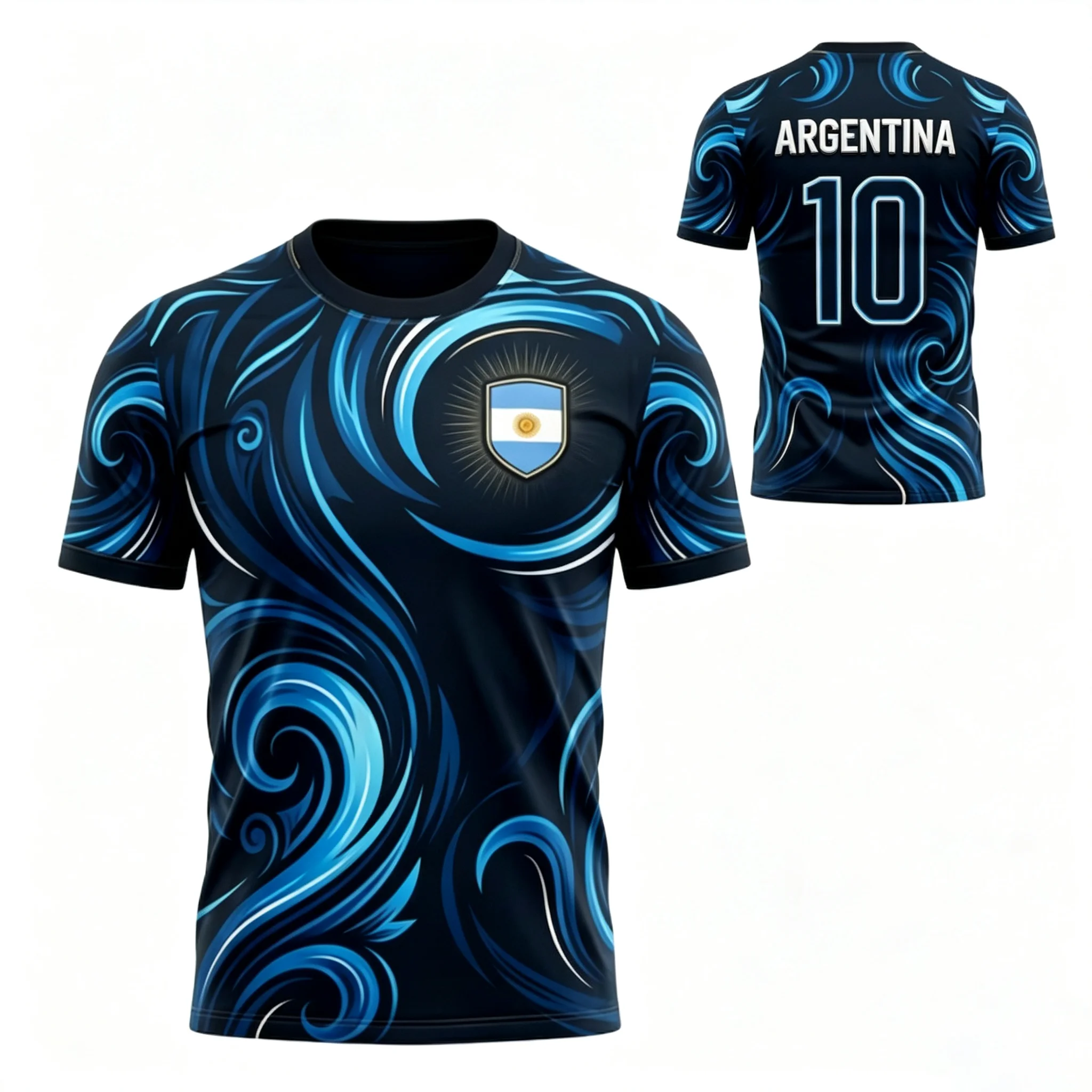 Outdoor Lighting Jersey - เสื้อยืดแขนสั้นพิมพ์ลาย ARGENTINA แบบ unisex แห้งเร็ว ระบายอากาศได้ดี