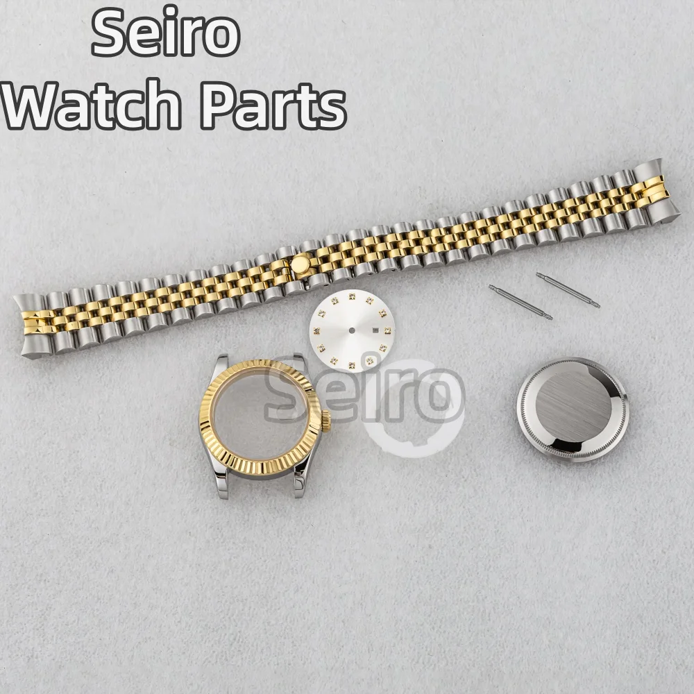 

33mm Stainless Steel Women's Watch Case Strap 25mm Dial Sapphire Glass For NH05 Automatic Mechanical Movement Replacement Parts