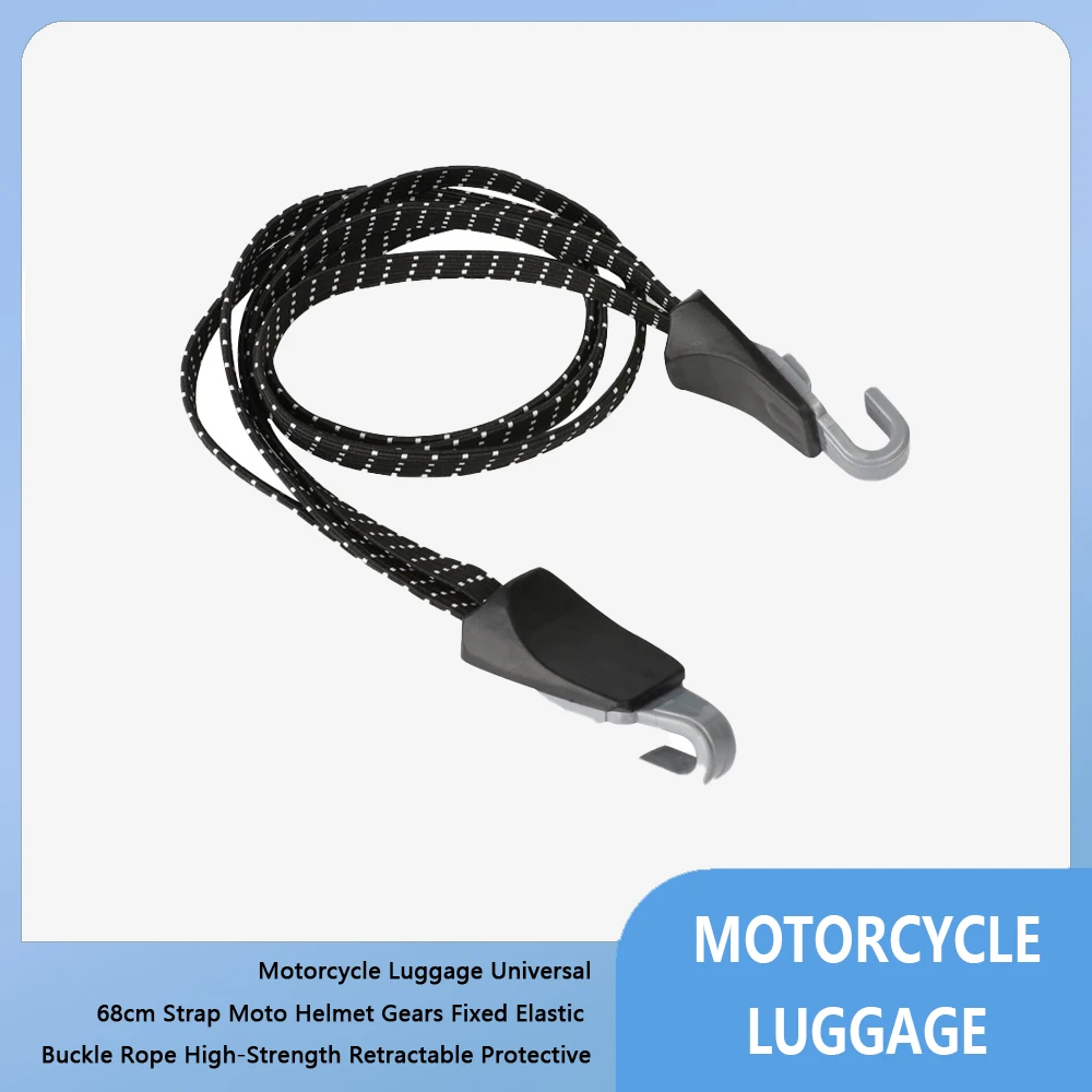 

68CM Motorcycle Helmet Luggage Rope Shelf Binding Belt Retractable Elastic Rope Elastic Fixing Rubber Band Moto Accessories