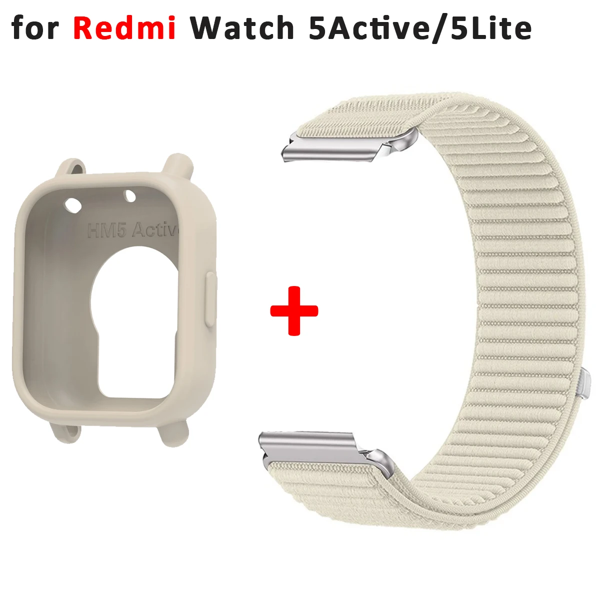 Nylon-Schlaufenarmband + TPU-Hülle für Redmi Watch 5 Lite, 22 mm Sportarmband für Redmi Watch 5 Active, Schutzgehäuse