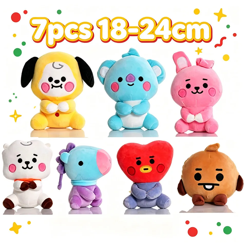 B-T-21 Plush Doll Keychain Koay Shooky Mang Cooky Cute Stuffed Pendant Backpack Ornament Gift for Fans Bag Decor