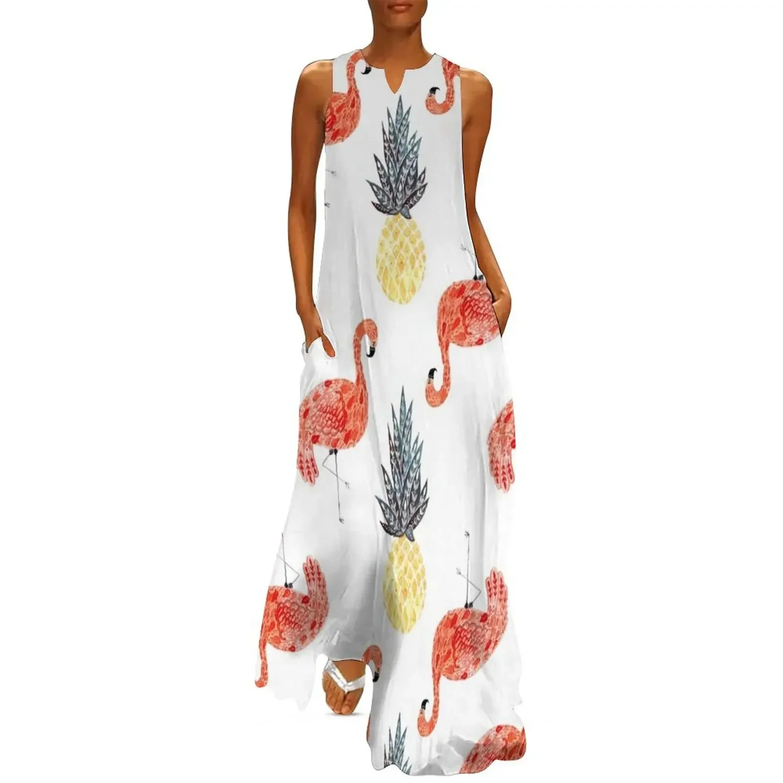 

Flamingo Pineapple Party Long Dress summer clothes elegant guest wedding dress Woman clothing women's clothing trend 2025 Dress