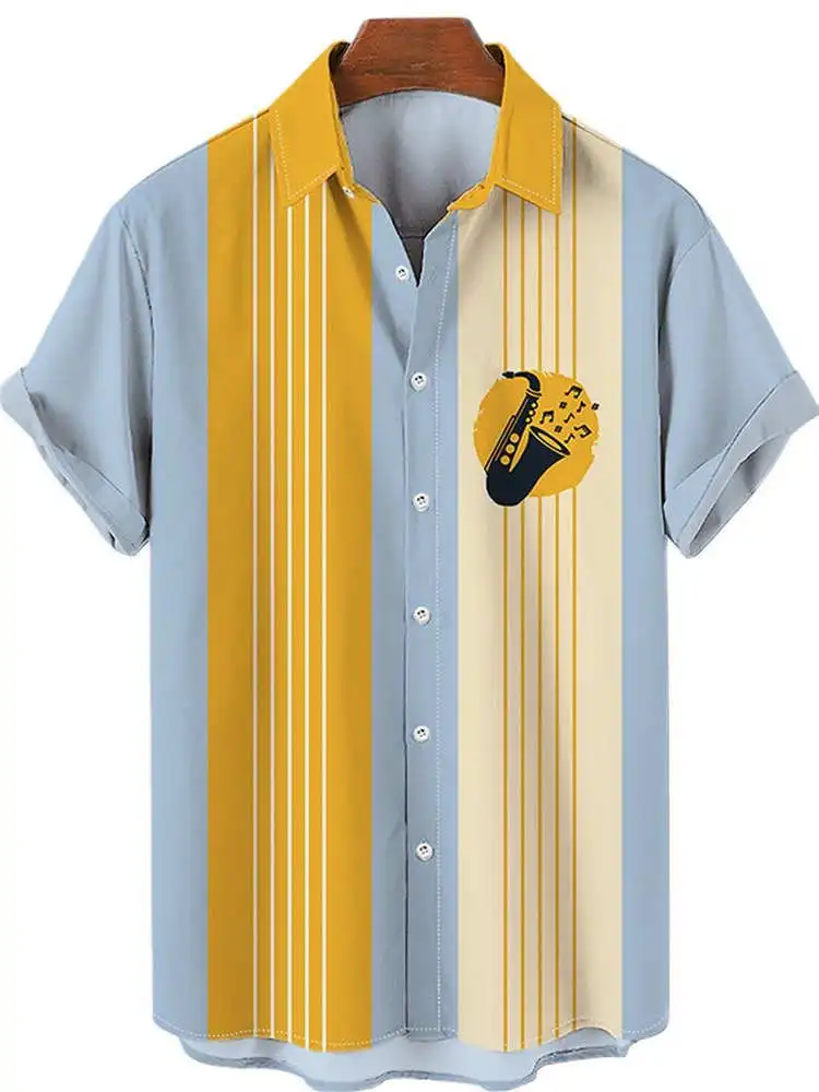 

Мужская повседневная одежда Vaion ort Sve irt Loose Fit Faion Urban Sle Summer Thin Young Vitali arp Collar Other Pattern