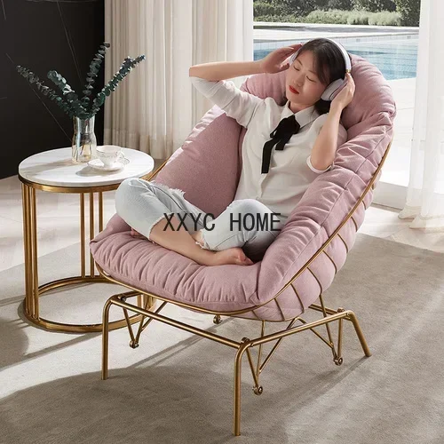 Lazy Rocking Chair Nordic Creative Recliner Leather Art Rocking Chair Balcony Leisure Couch