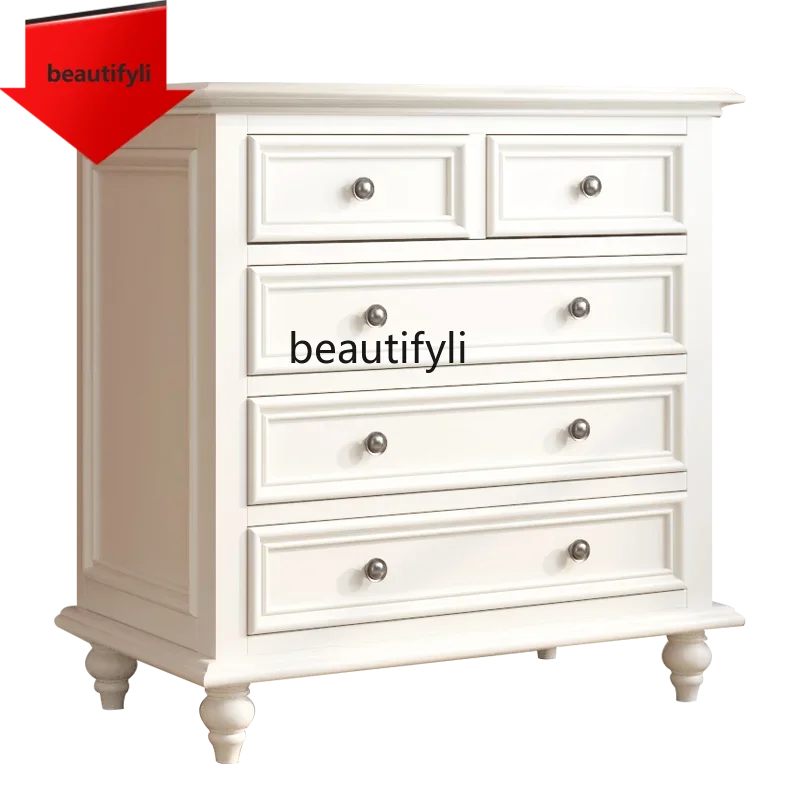 

K185 Solid Wood Chest of Drawers Modern Minimalist Five Drawers Six Drawers Locker Ash Wood Living Room Entrance Cabinet Storage