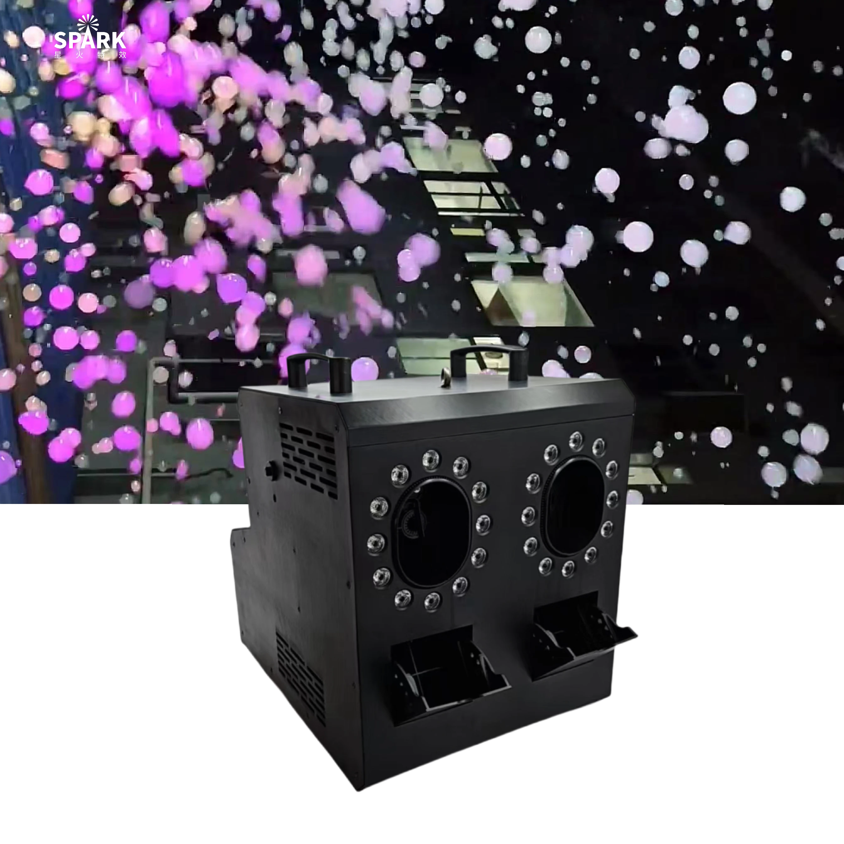 SP Remote Control 1500w Light Emitting Diode RGB 2 Hole Portable Bubble Hood Party Fog Machine