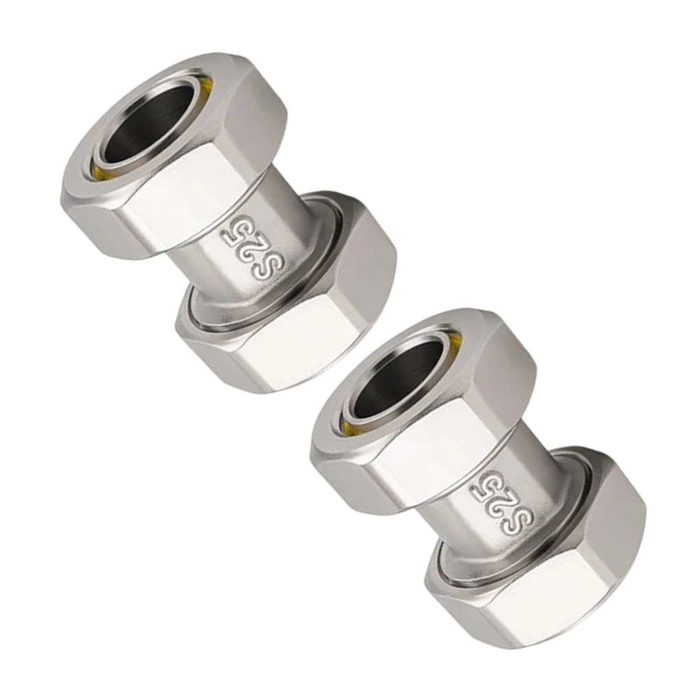 2Pcs 3/4 Inch Nickel Plated Brass Air Line Fittings For Rapid Compressed Air Piping System Shop Garage Pneumatic Connector