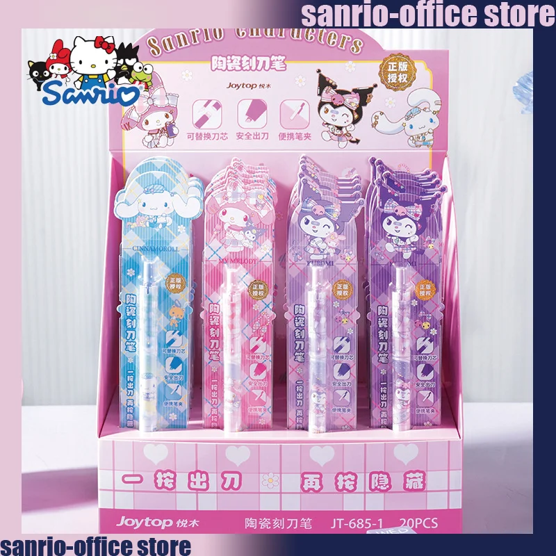 20pcs-sanrio-cartoon-kuromi-ceramic-carving-pen-diy-handmade-art-tool-kits-pen-pochacco-letter-opener-student-office-stationery