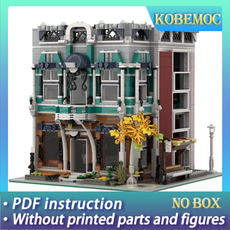 

Moc Building Blocks Street View Model Street Corner Bookstore Technical Bricks DIY Assembly Famous Toys For Childr Holiday Gifts