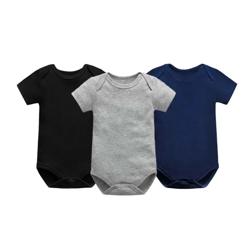 3 pieces 0-24Months Baby Onesie Fashion Newborn Bodysuit Baby Clothes Cotton Body Baby Short Sleeve Infant Boys Girls Clothing